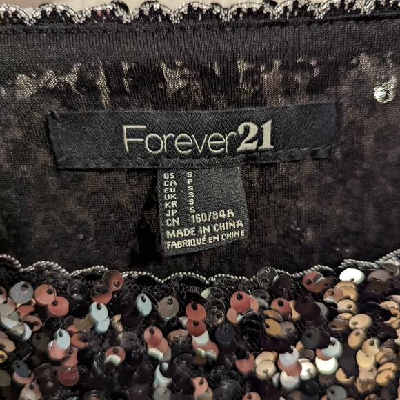 Forever 21 sequin top black dress - Picture 3 of 8